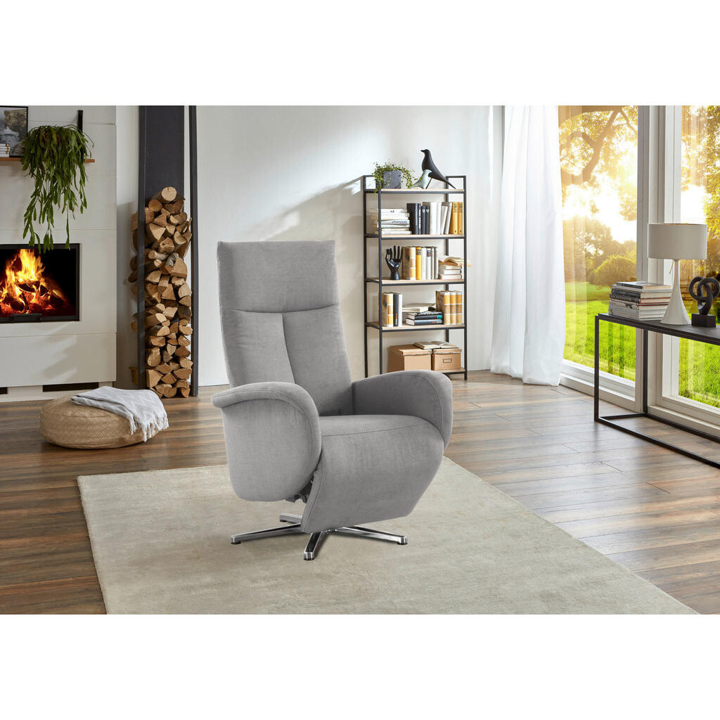 Sit & More RELAXAČNÉ KRESLO, textil, strieborná