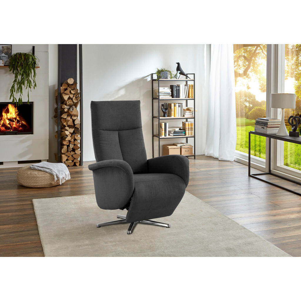 Sit & More RELAXAČNÉ KRESLO, textil, tmavosivá