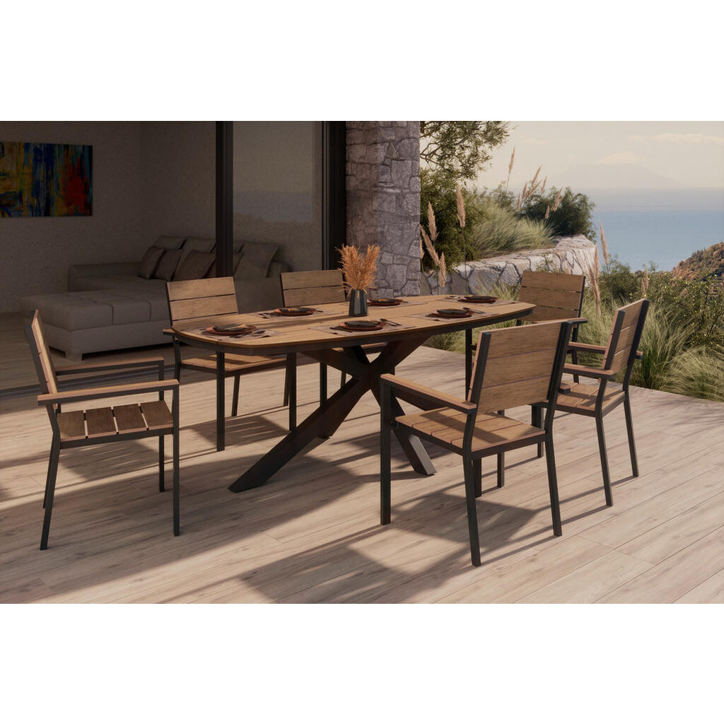 Ambia Garden ZÁHRADNÝ STÔL, kov, plast, 201/75/100 cm