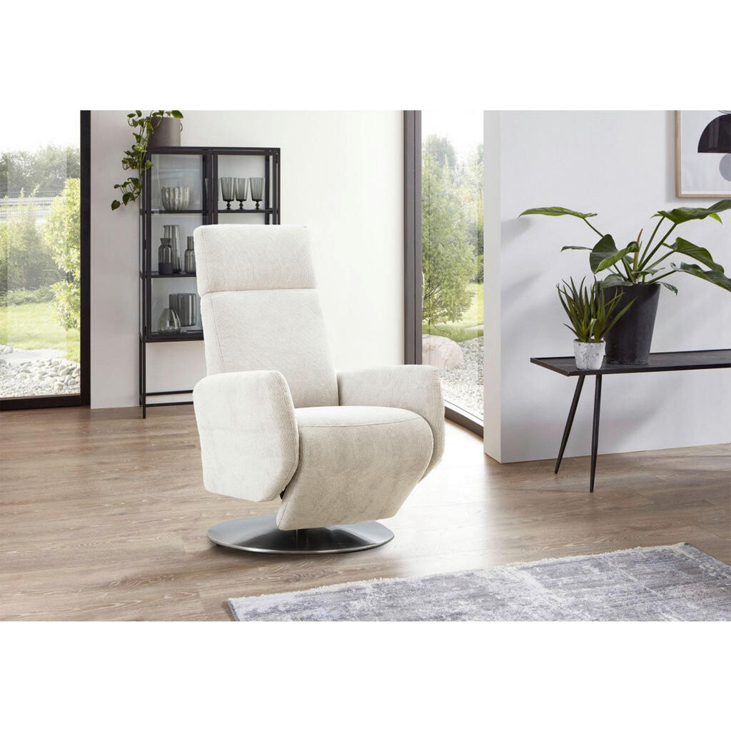 Sit & More RELAXAČNÉ KRESLO, textil, krémová