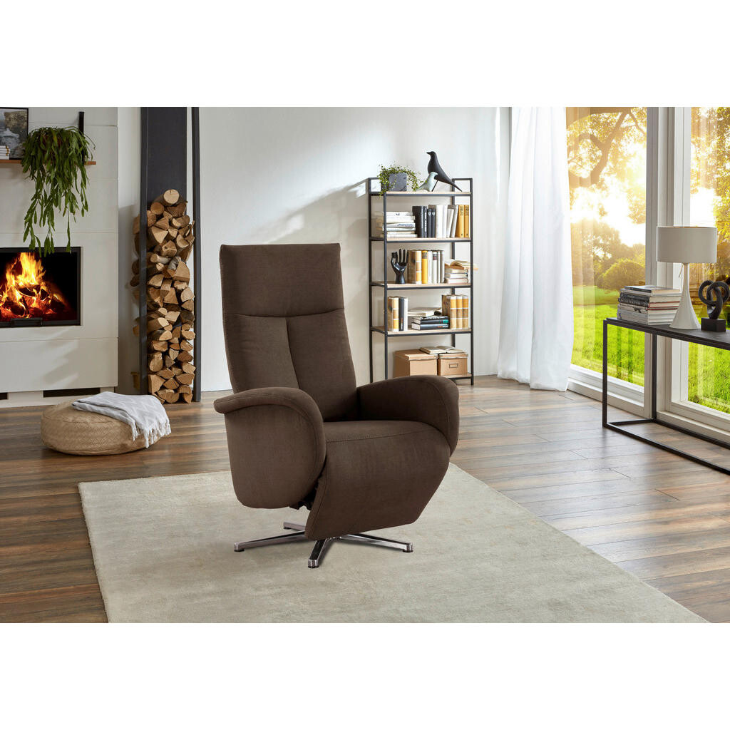 Sit & More RELAXAČNÉ KRESLO, textil, tmavohnedá