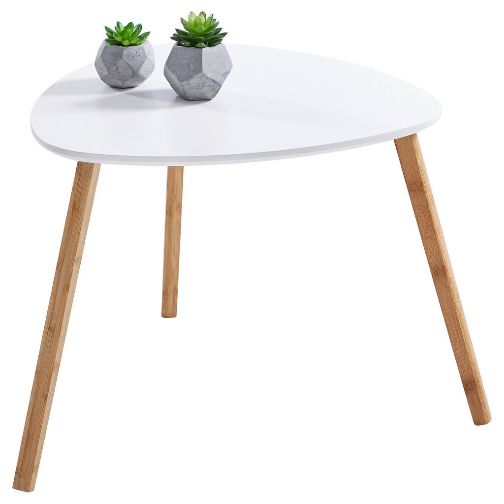 Carryhome PRÍRUČNÝ STOLÍK, bambus, prírodná farba, biela