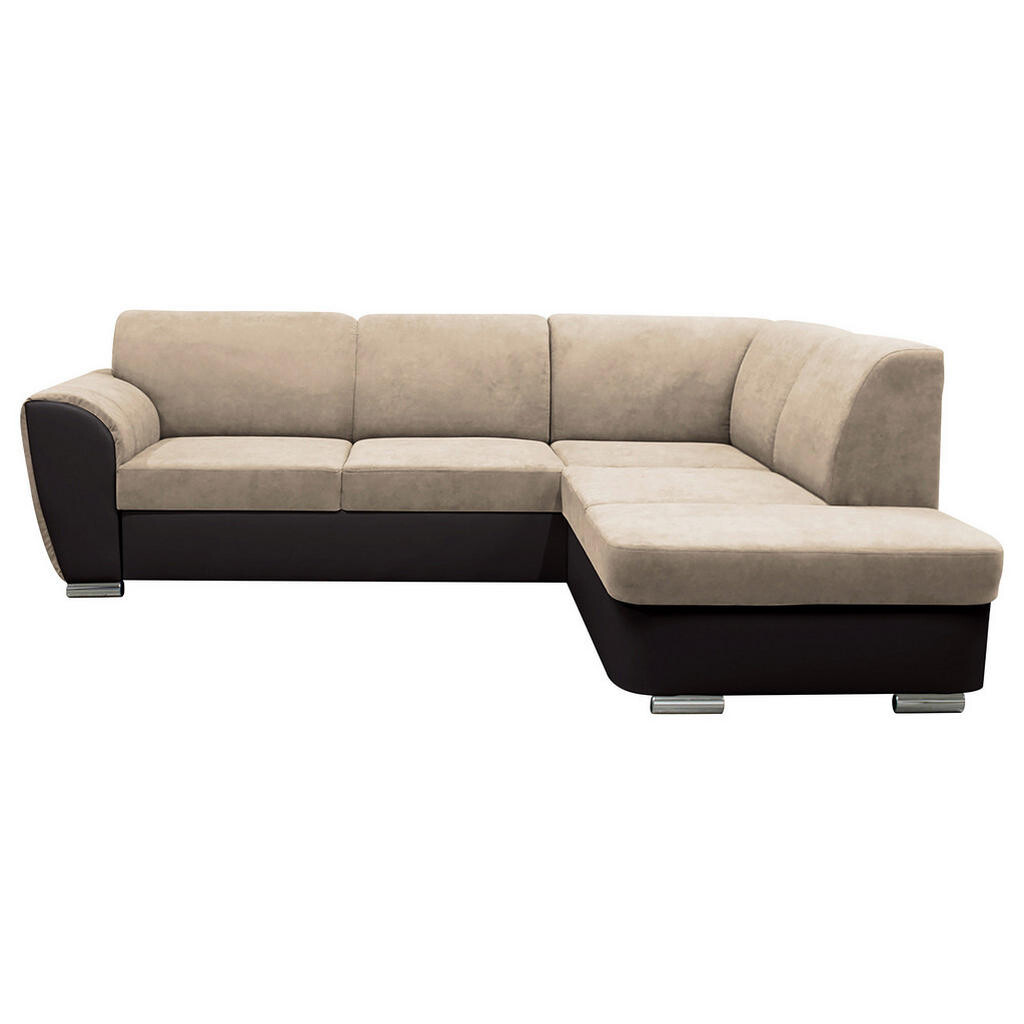 MID.YOU ROHOVÁ SEDACIA SÚPRAVA, textil, tmavohnedá, béžová