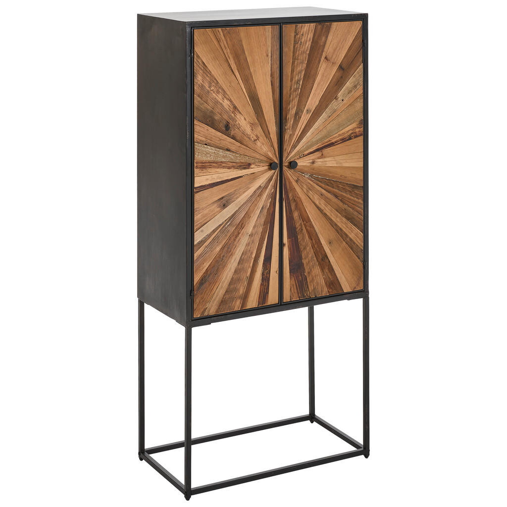 Landscape VYSOKÁ KOMODA, jedľa, prírodná farba, čierna, 65/141/37 cm