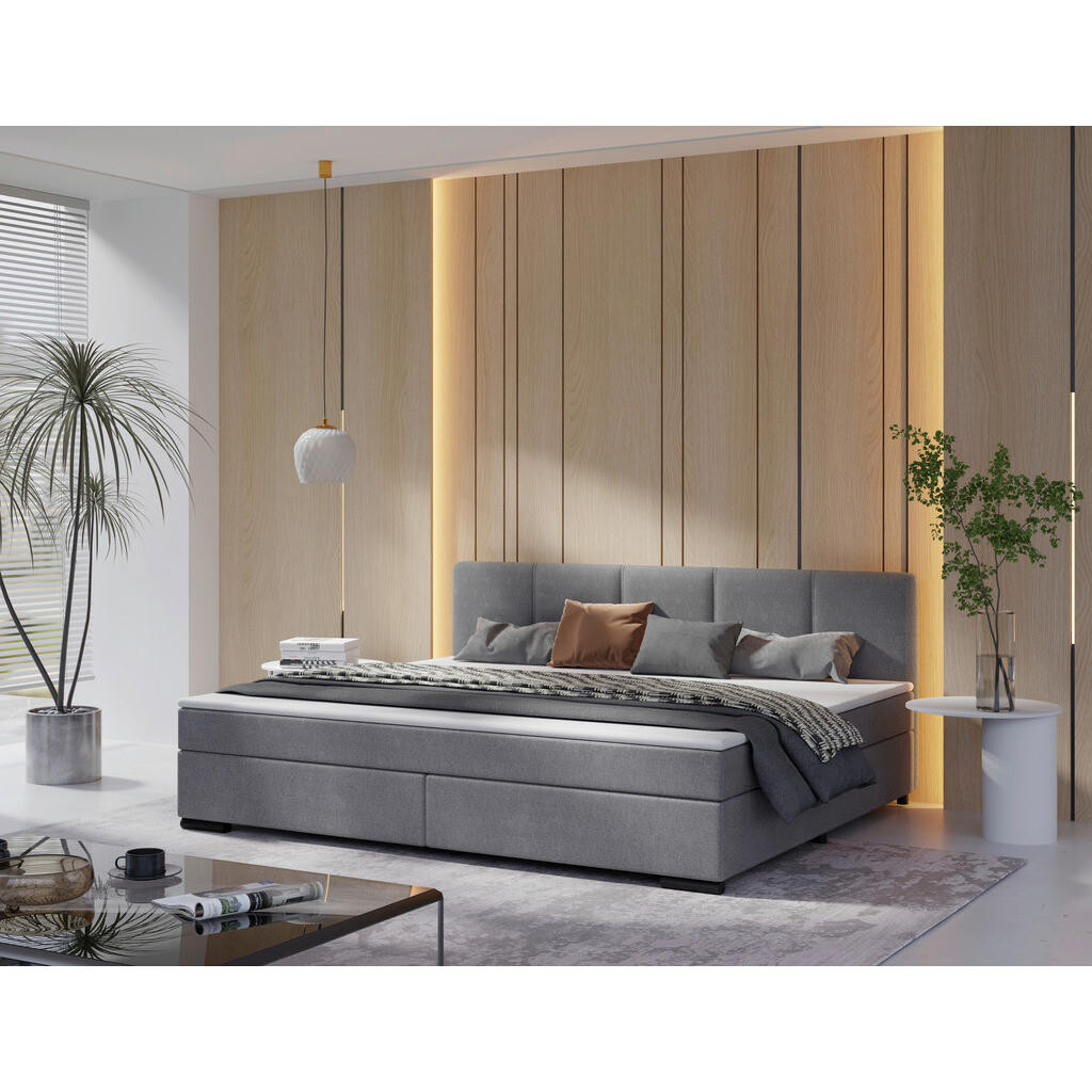 MID.YOU BOXSPRINGOVÁ POSTEĽ, 240/200 cm, svetlosivá