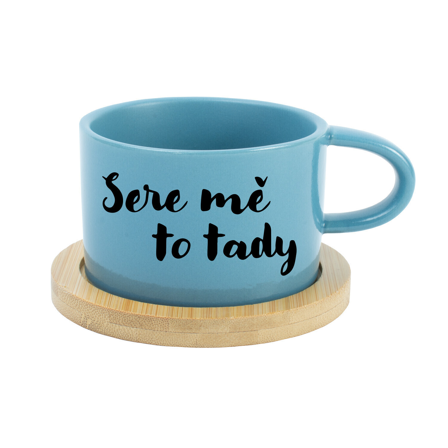 SERE MĚ TO TADY - modrý hrníček makronka 200 ml