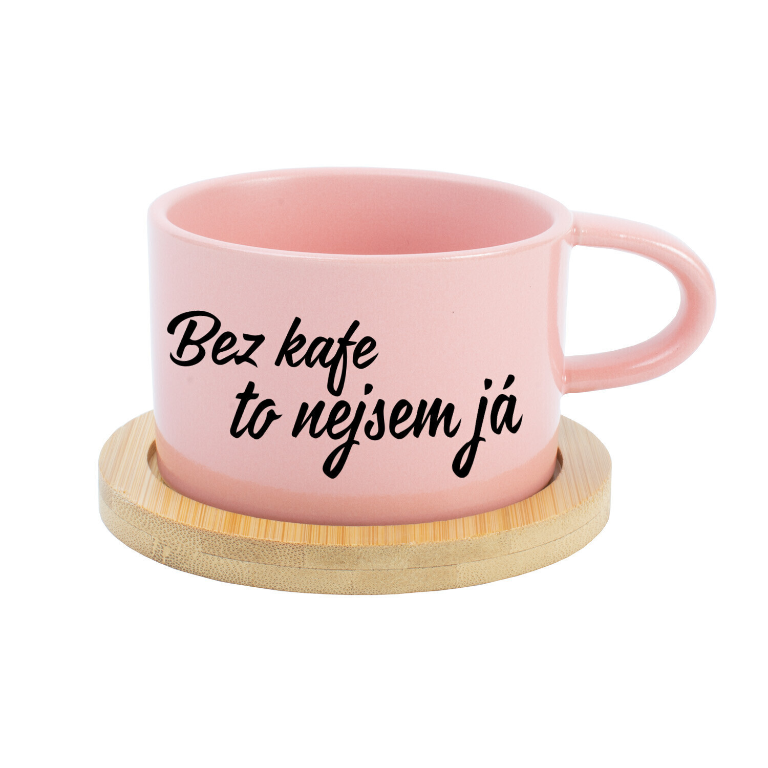 BEZ KAFE TO NEJSEM JÁ - růžový hrníček makronka 200 ml