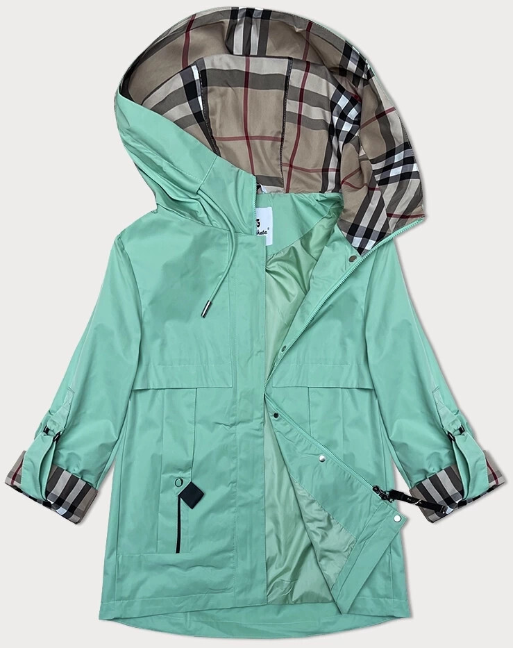 Dámska vetrovka v zelenej a modrej farbe s ohrnutými rukávmi Glakate (23258) odstíny zelené XXL (44)