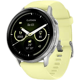 GARMIN Venu 4 strieborný / Citrón silikónový remienok 45 mm