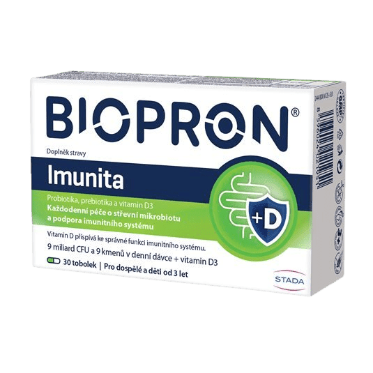 BIOPRON Imunita, probiotiká a prebiotiká + vitamín D na každodennú podporu imunity 30 tablet
