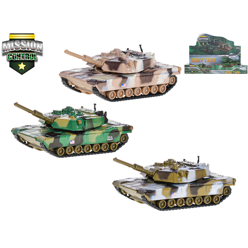 Kovový tank so spätným chodom Mission Control 11 cm - různé barvy
