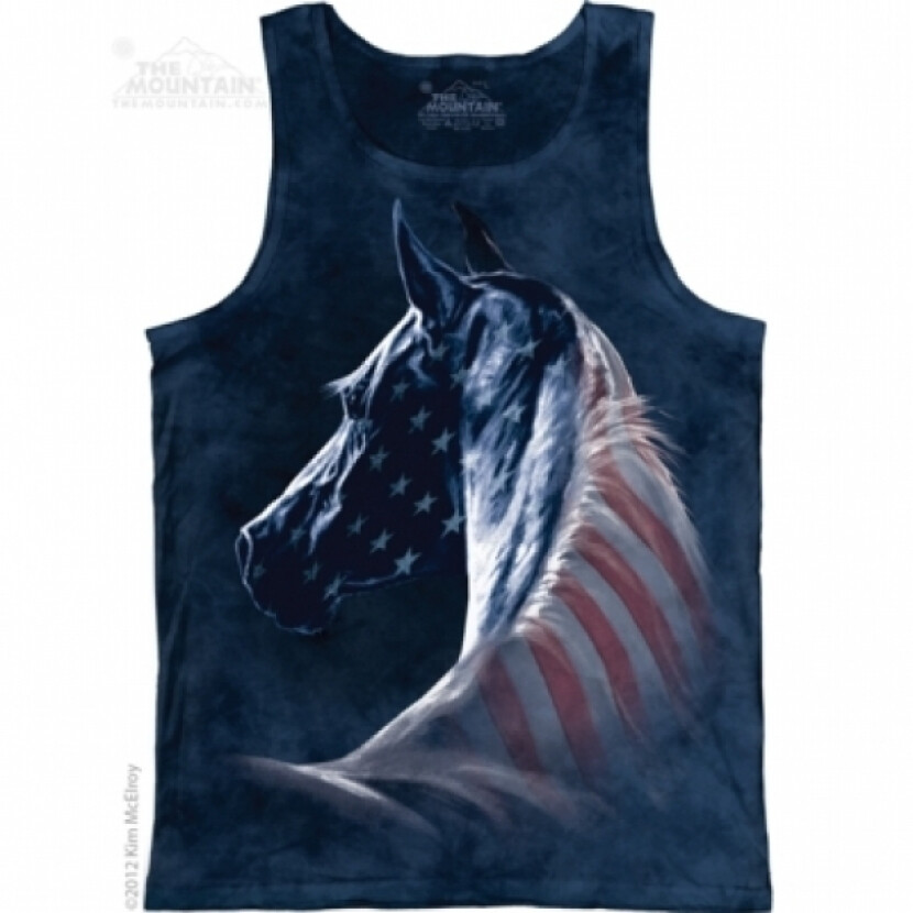 Tielko unisex The Mountain Patriotic Horse (kôň) - modré,