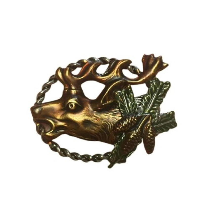 Odznak Jeleň v kruhu a šišky - farebný