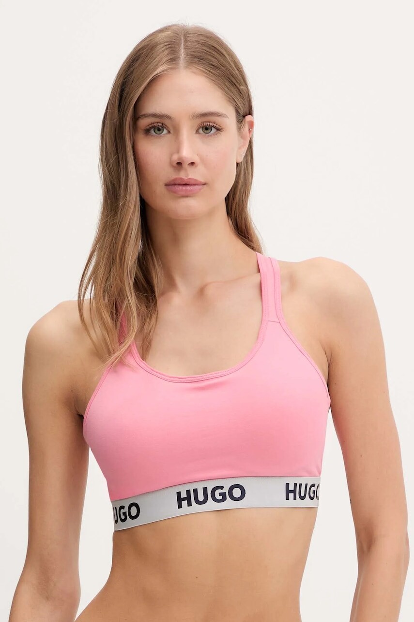 Podprsenka HUGO BRALETTE PADDED SPORTY LOGO