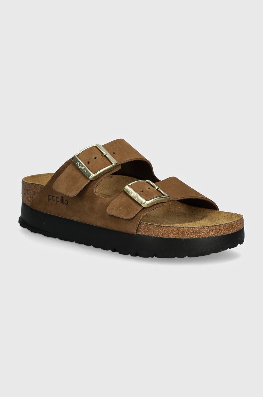 Nubukové šľapky Birkenstock Arizona Platform Flex Birkenstock x Papillio