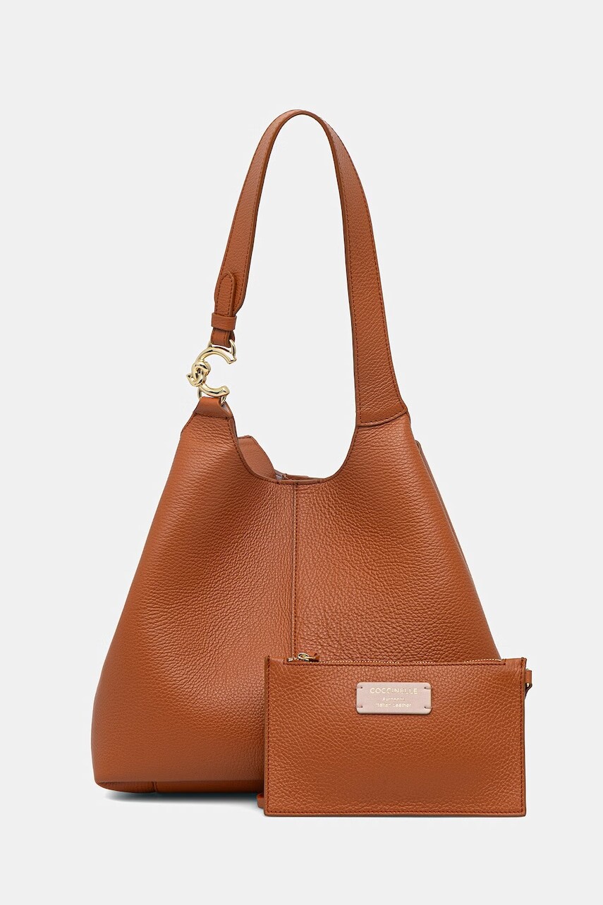 Kožená kabelka Coccinelle COCCINELLE C-EASY