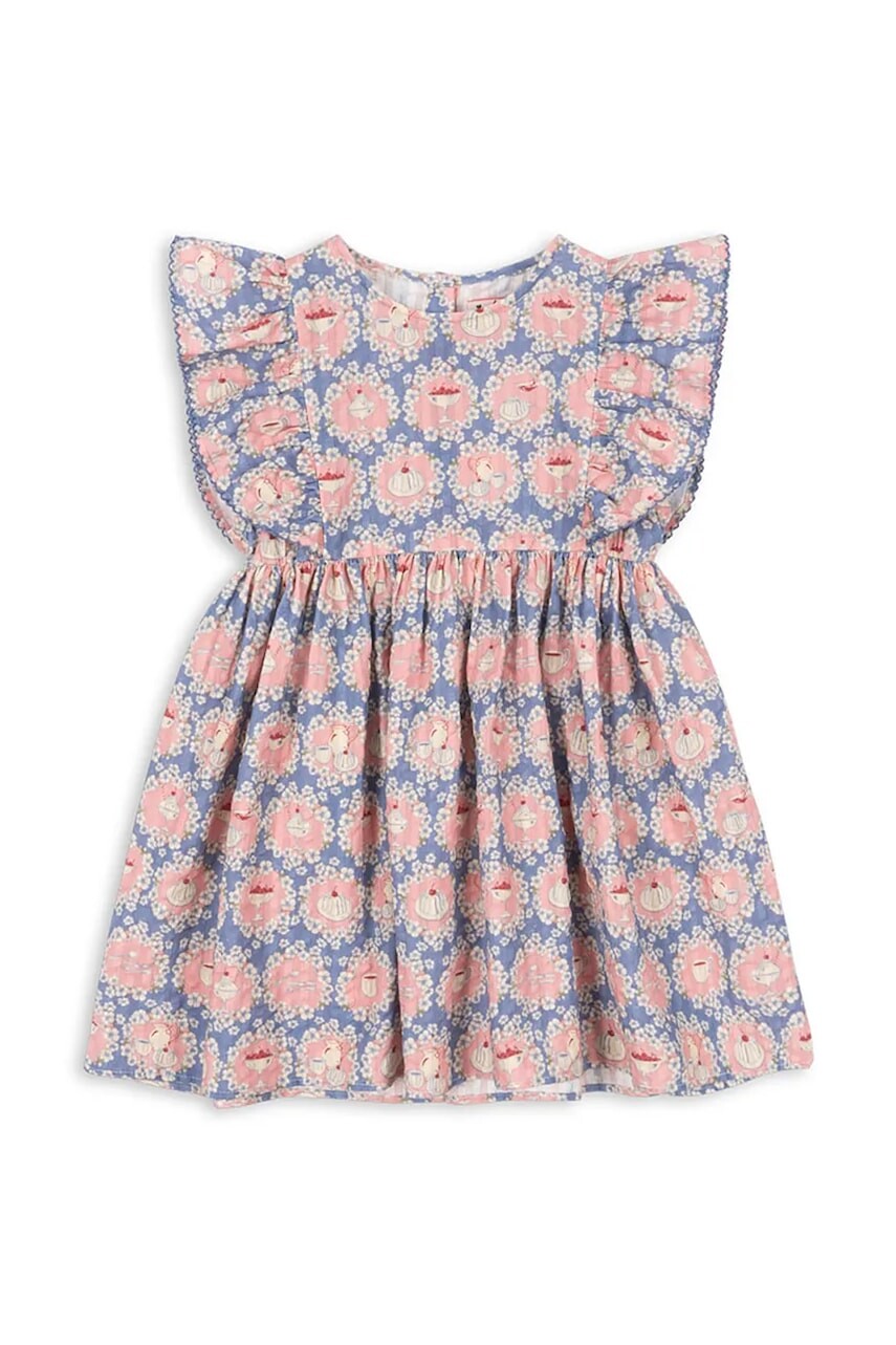 Dievčenské bavlnené šaty Konges Sløjd KIM FRILL DRESS GOTS