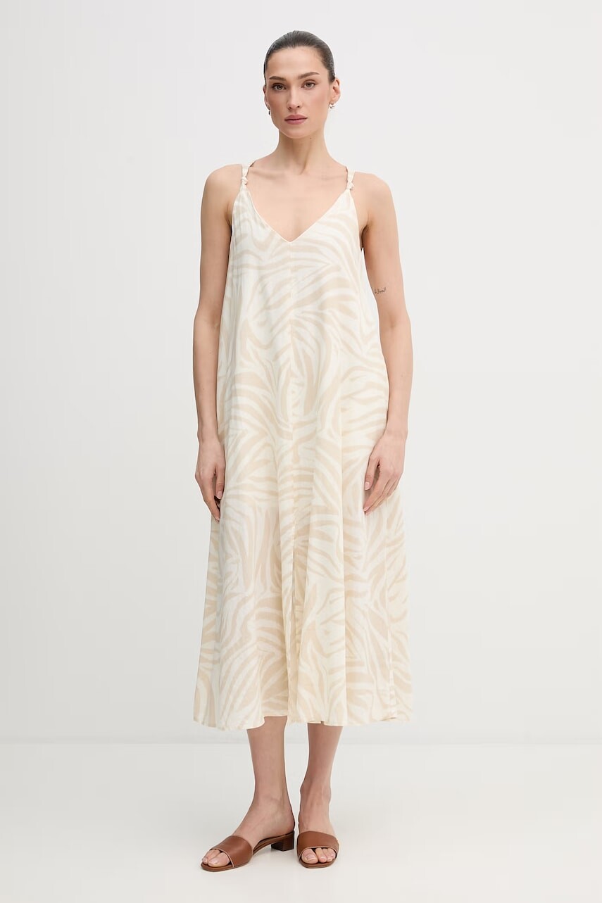 Šaty s prímesou ľanu Dkny