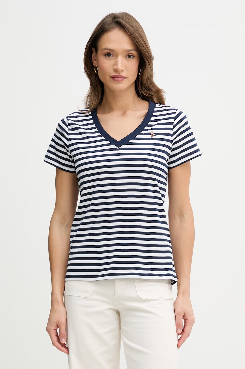 Bavlnené tričko U.S. Polo Assn. STRIPE V-NECK