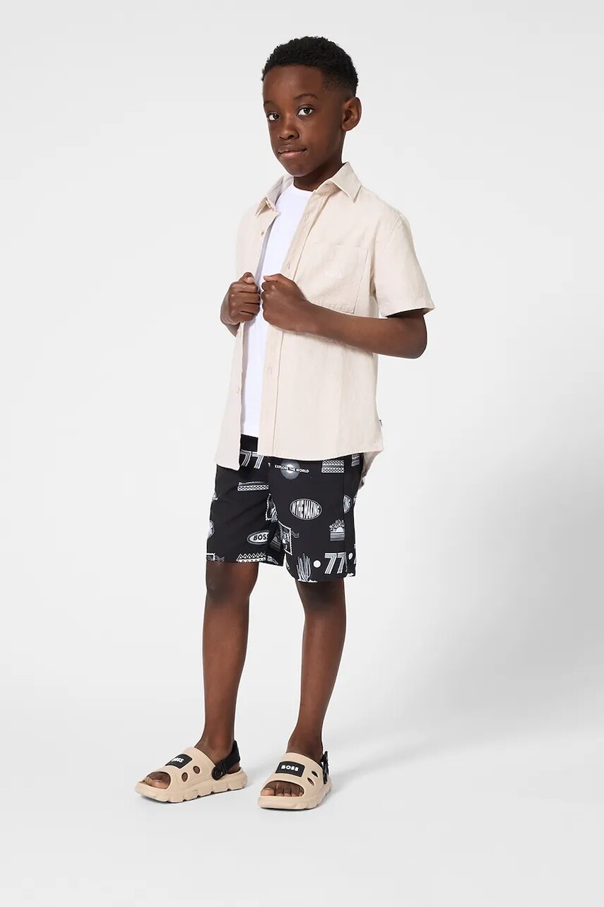 Detská košeľa s prímesou ľanu BOSS