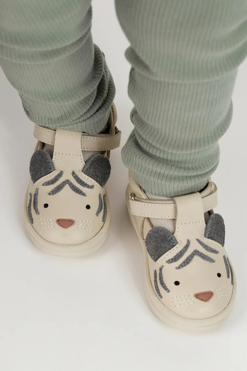 Detské kožené poltopánky Donsje Zazo Special Shoes White Tiger