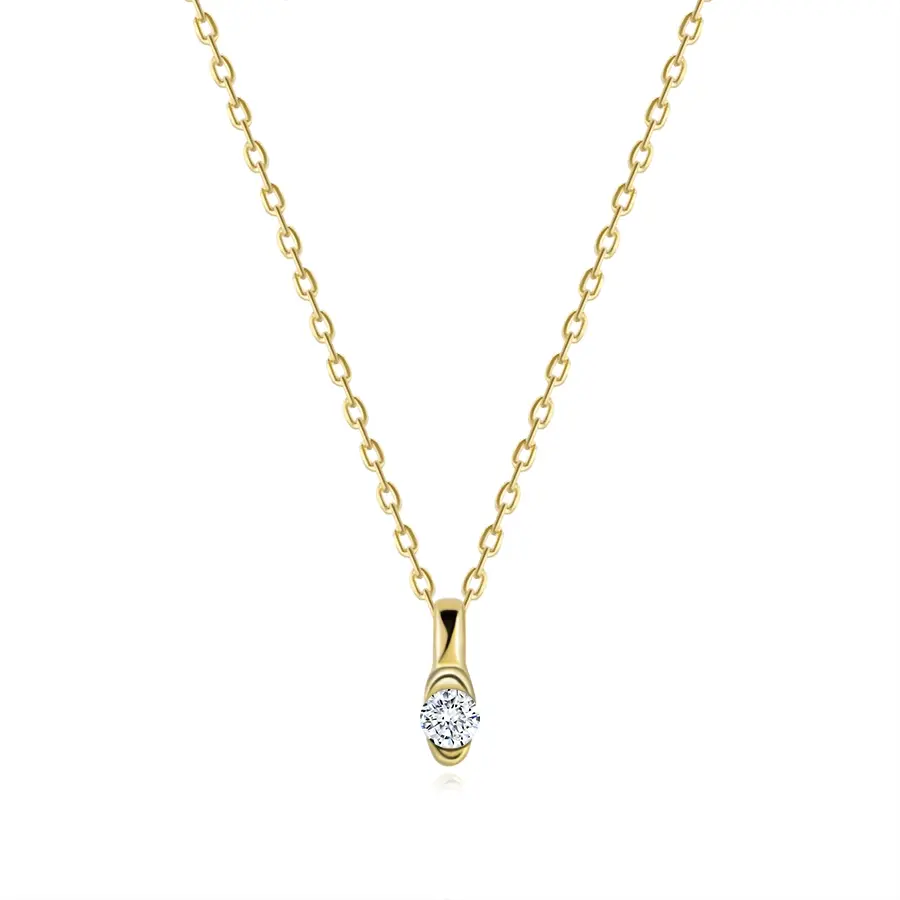 Zlatý náhrdelník 9K so zirkónom v jemnom minimalistickom prevedení