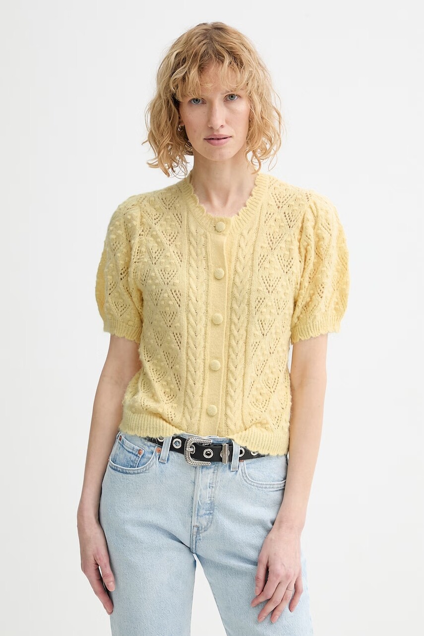 Kardigán s prímesou vlny Levi's PAULINE POINTELLE SS