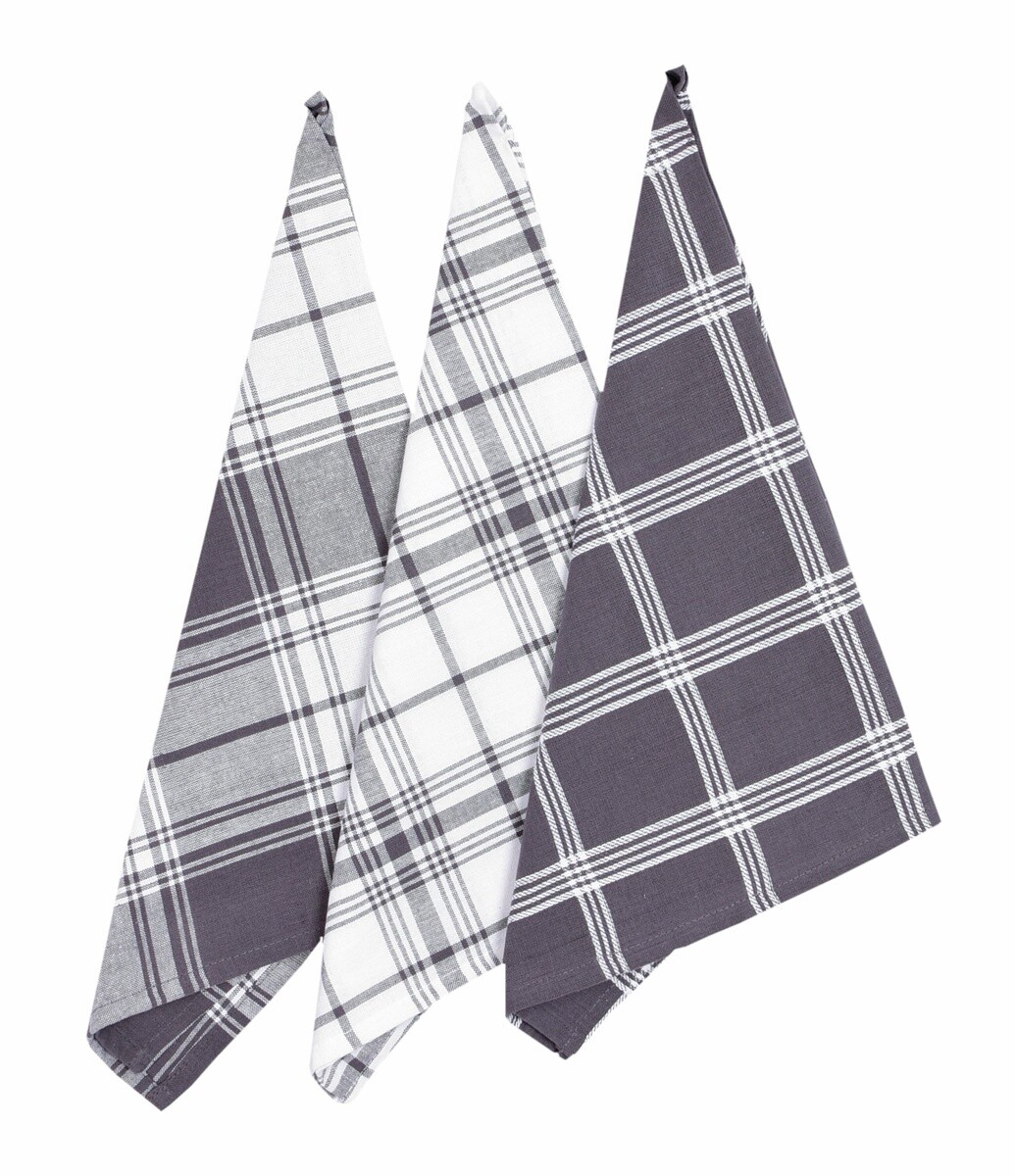 Utierka bavlnená, Káro 6868 komplet 3 ks, sivá