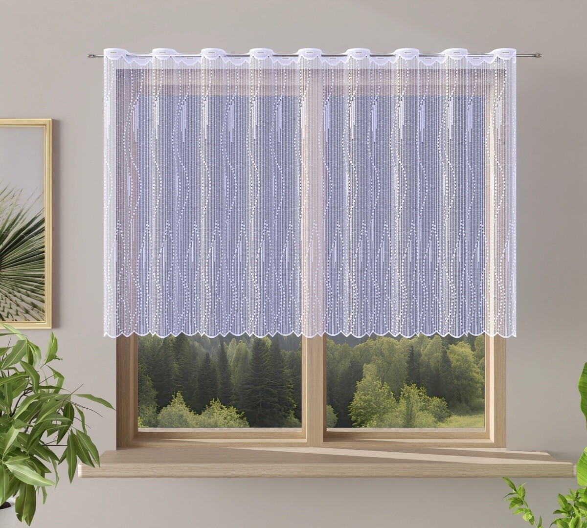 Záclona žakárová, Edison metráž, biela, výška 100 cm 100 cm