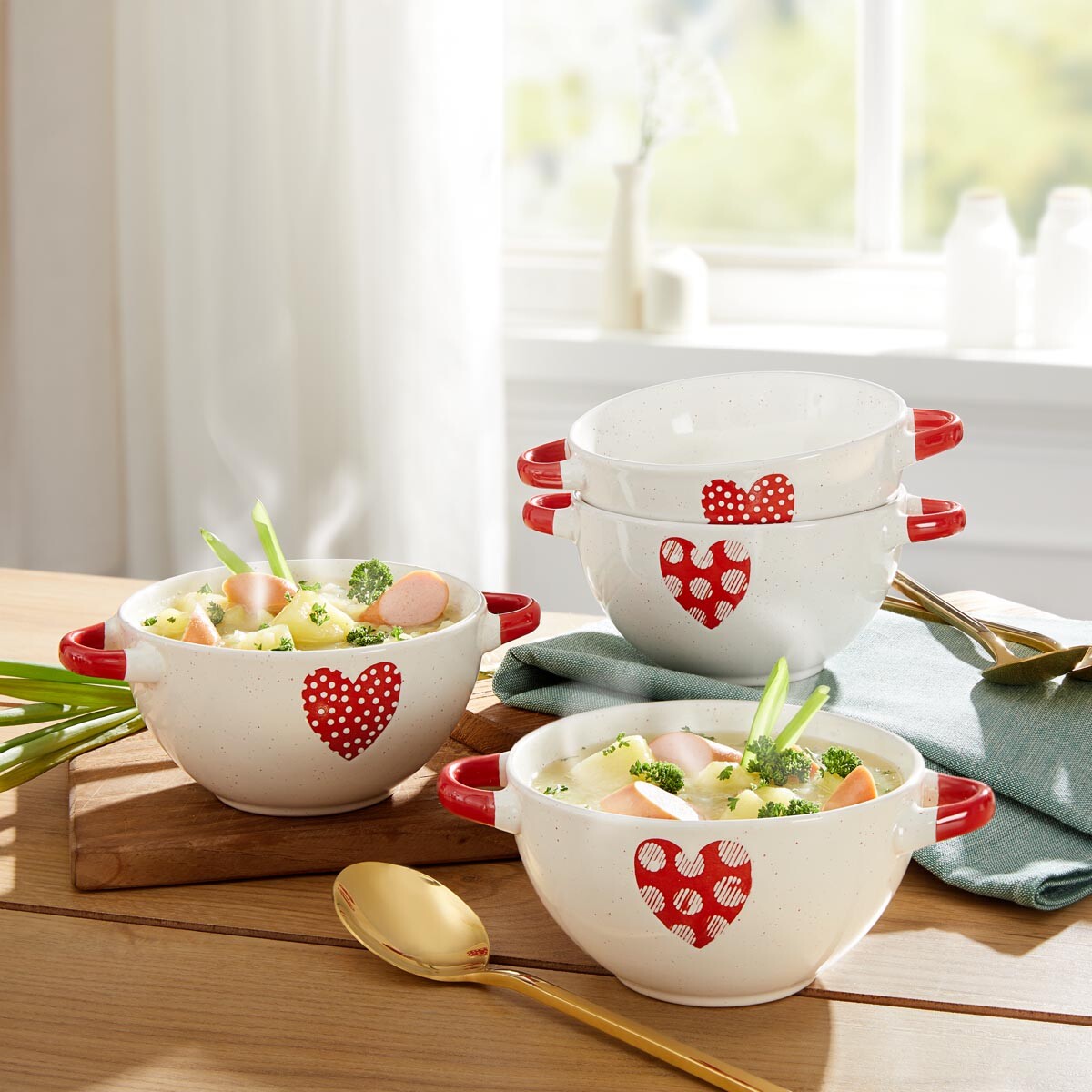 Srdcové misky, sada 4 ks