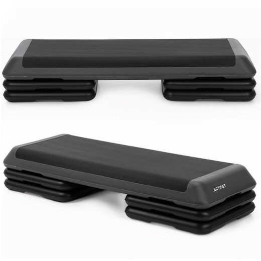 Stepper na cvičenie - 3-úrovne - čierno-sivý