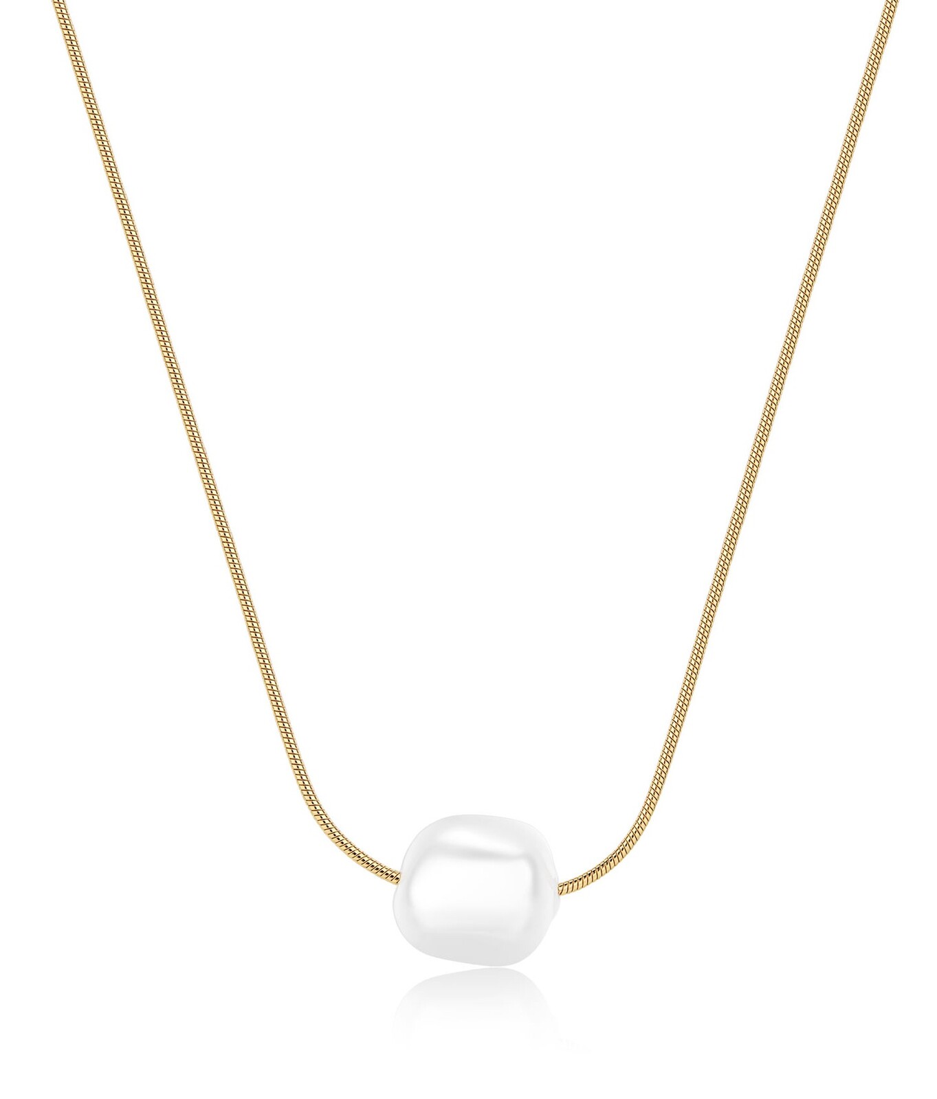 S'Agapõ Nežný pozlátený náhrdelník s perlou Shell Wisdom SWI40