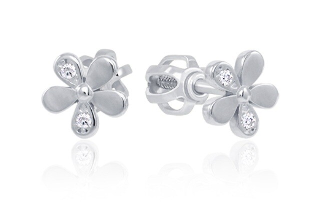 Soliter Kytičkové náušnice z bieleho zlata so zirkónmi 239 001 01291 07