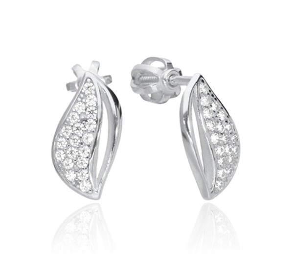 Soliter Slušivé náušnice z bieleho zlata so zirkónmi 239 001 01264 07