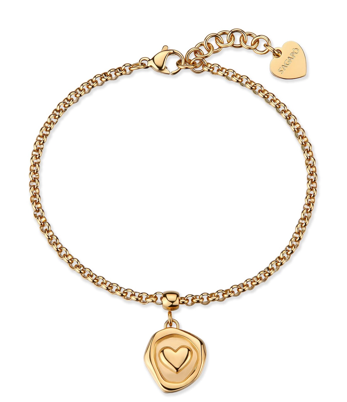 S'Agapõ Romantický pozlátený náramok so srdiečkom Rolo Feelings SFE45