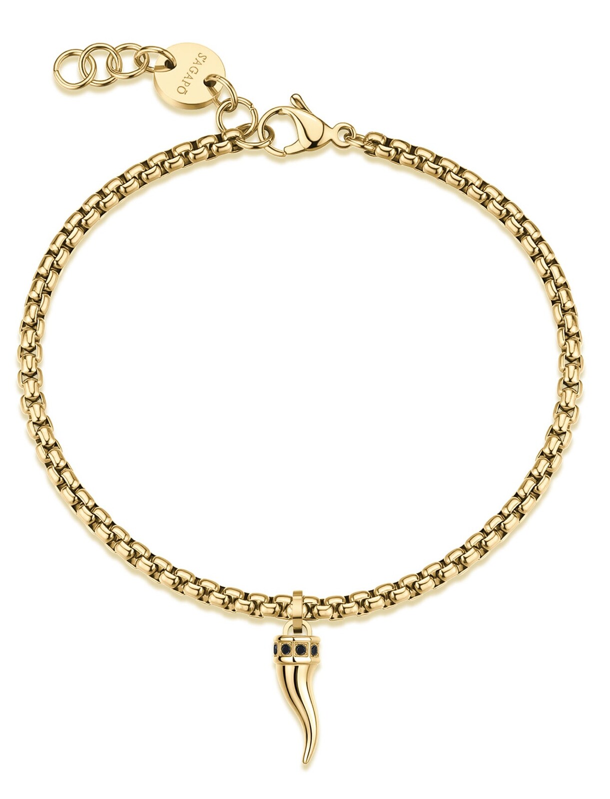 S'Agapõ Pánsky pozlátený náramok so zirkónmi Cornicello Rogue SRG42