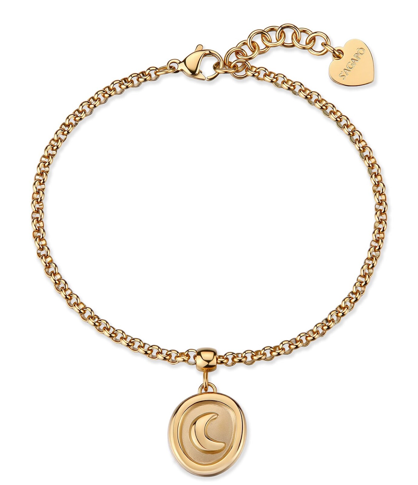 S'Agapõ Dámsky pozlátený náramok Rolo Mesiac Feelings SFE47
