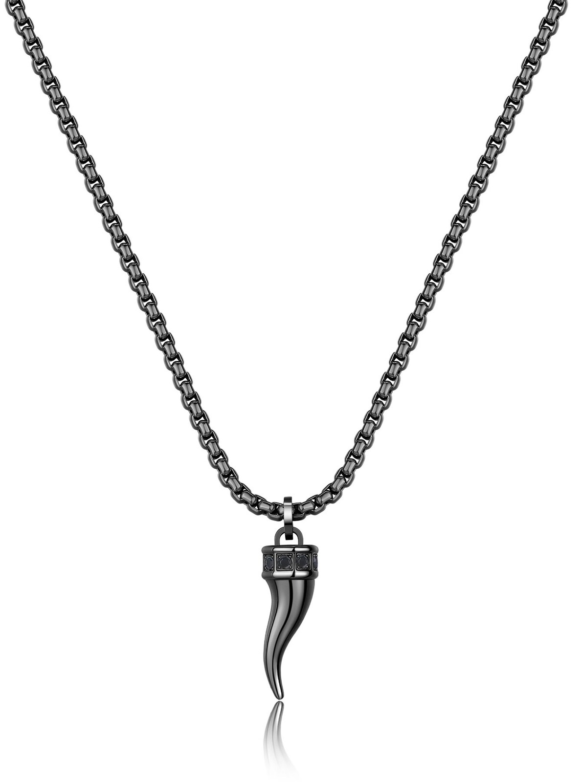 S'Agapõ Pánsky oceľový náhrdelník so zirkónmi Cornicello Rogue SRG38