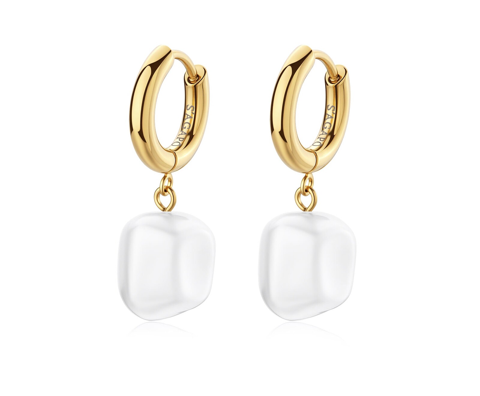 S'Agapõ Visiace pozlátené náušnice s perlou Shell Wisdom SWI50