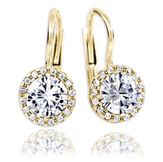 Soliter Elegantné zlaté náušnice so zirkónmi 239 001 00990 00