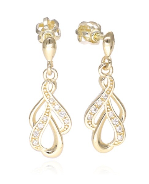 Soliter Visiace náušnice zo žltého zlata so zirkónmi 239 001 01301 00