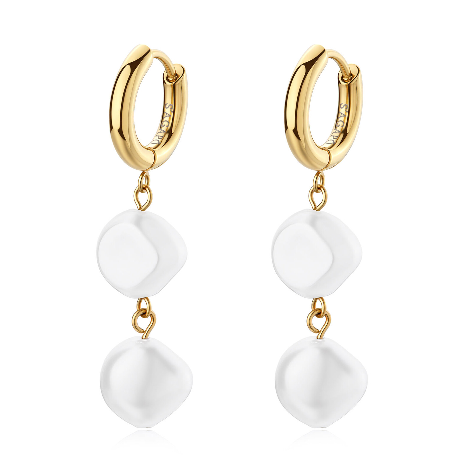 S'Agapõ Visiace pozlátené náušnice s umelými perlami Wisdom SWI48