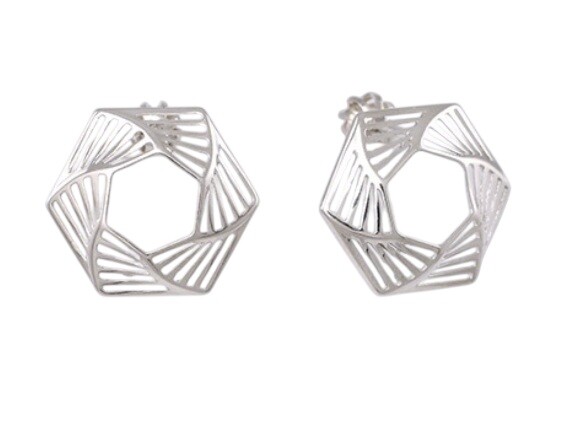 Soliter Moderné strieborné náušnice Šesťuholník 431 001 02761 04