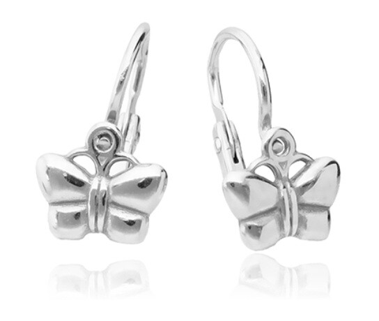 Soliter Detské strieborné náušnice Motýlik 431 001 02854 04