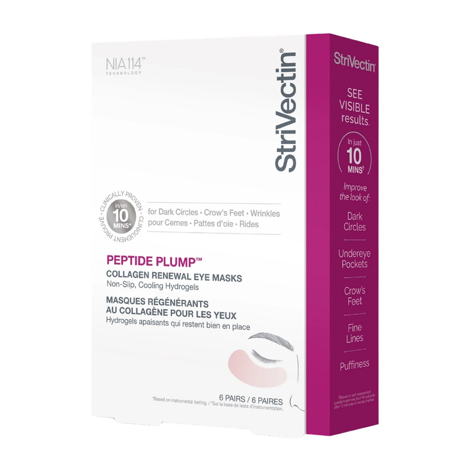 StriVectin Maska pod oči Peptide Plump Collagen Renewal Eye Masks 8 párov