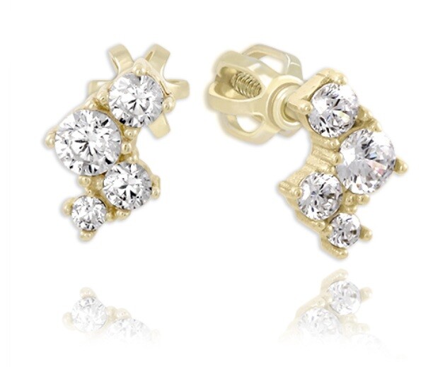 Soliter Náušnice zo žltého zlata so zirkónmi 239 001 01139 00