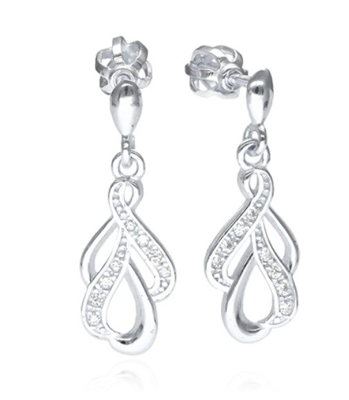 Soliter Visiace náušnice z bieleho zlata so zirkónmi 239 001 01301 07