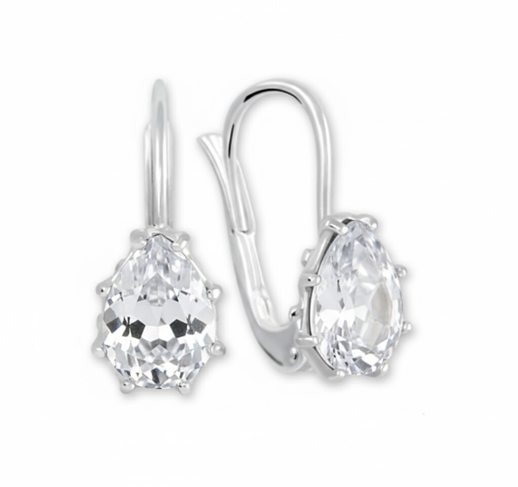 Soliter Strieborné náušnice s čírym kryštálom Kvapka 438 001 01778 0400000