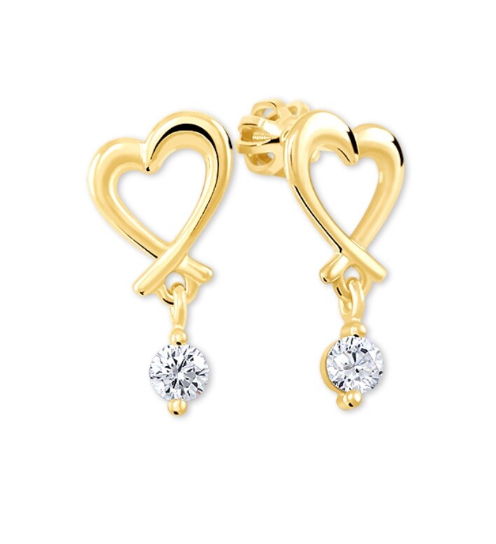 Soliter Nežné pozlátené náušnice Srdce 436 001 00447 05