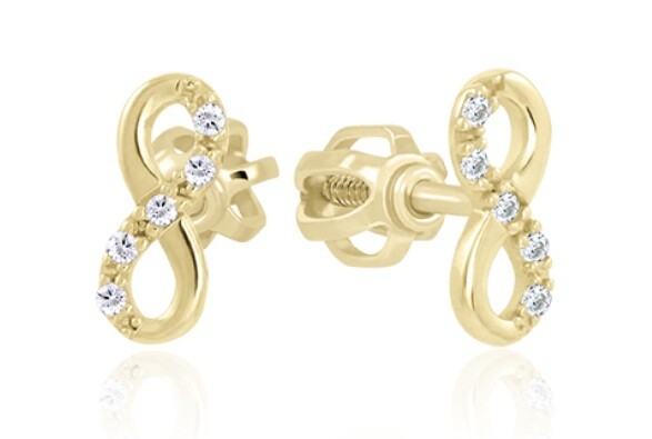 Soliter Zlaté kôstkové náušnice Nekonečno so zirkónmi 239 001 01226 00